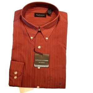 NWT Van Heusen, men’s red plaid, Button Dress Shirt, Sz Med. Long Sleeves